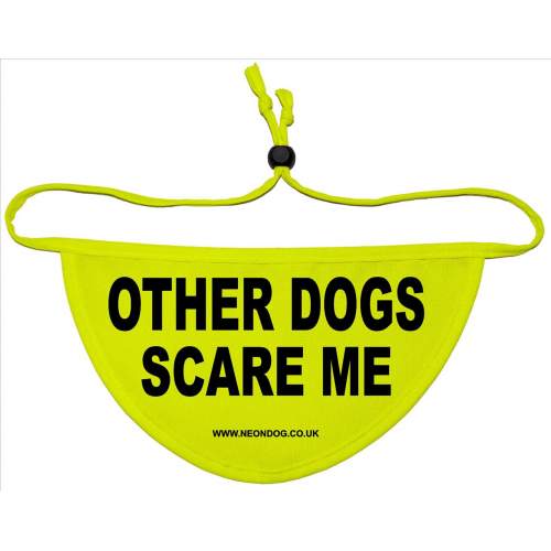 Other Dogs Scare Me - Fluorescent Neon Yellow Dog Bandana