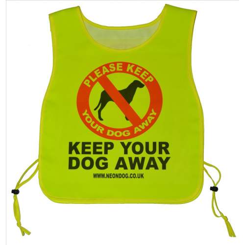 KEEP YOUR DOG AWAY - Fluorescent Neon Yellow Tabard