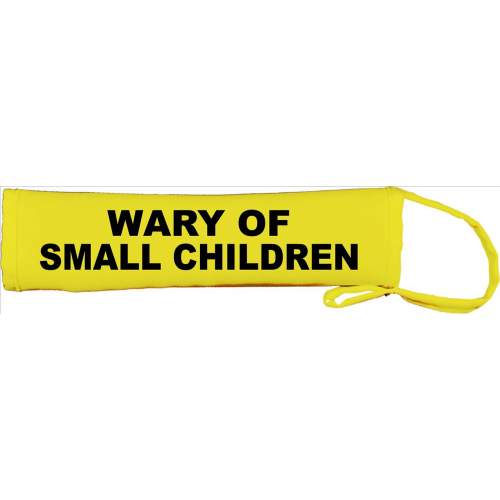 WARY OF SMALL CHILDREN - Fluorescent Neon Yellow Dog Lead Slip