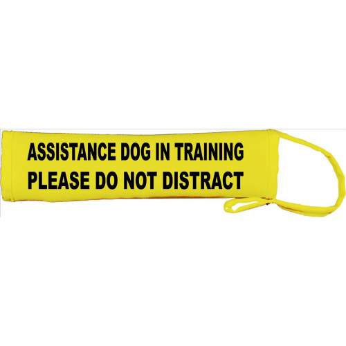 Assistance dog in Training - please do not Distract - Fluorescent Neon Yellow Dog Lead Slip