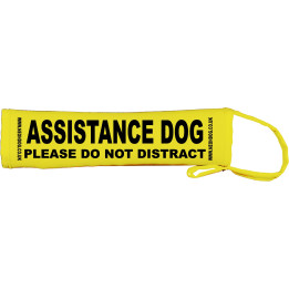 Assistance Dog Please Do Not Distract  - Fluorescent Neon Yellow Dog Lead Slip