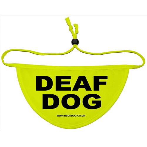 Deaf Dog - Fluorescent Neon Yellow Dog Bandana