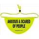 Anxious & Scared Of People - Fluorescent Neon Yellow Dog Bandana