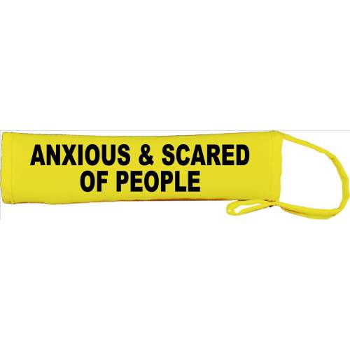 Anxious & Scared Of People - Fluorescent Neon Yellow Dog Lead Slip