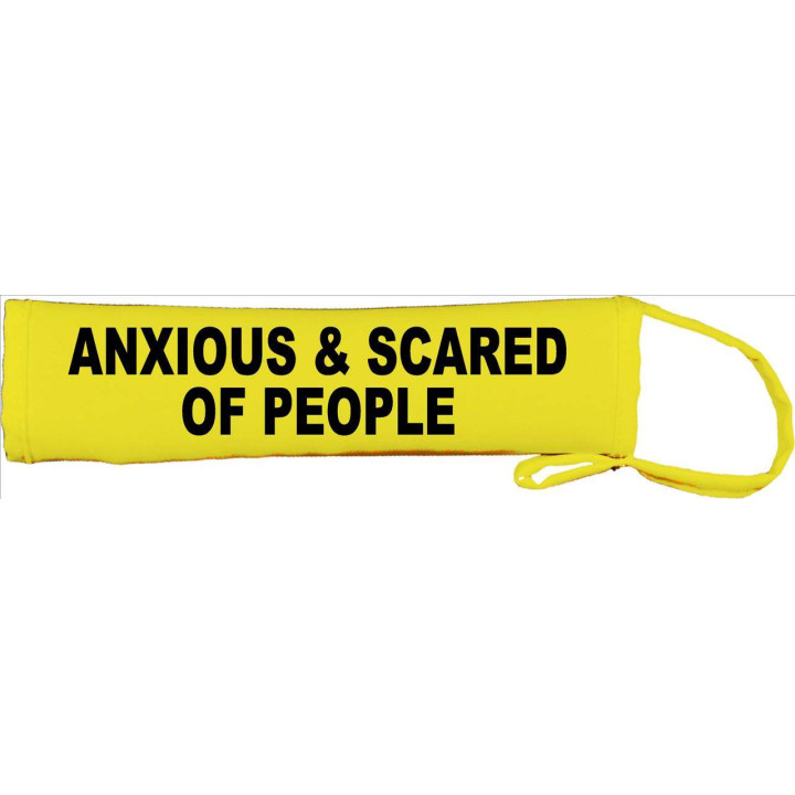 Anxious & Scared Of People  - Fluorescent Neon Yellow Dog Lead Slip