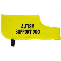 Autism Support Dog  - Fluorescent Neon Yellow Dog Coat Jacket