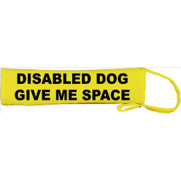 Disabled dog - give me space - Fluorescent Neon Yellow Dog Lead Slip