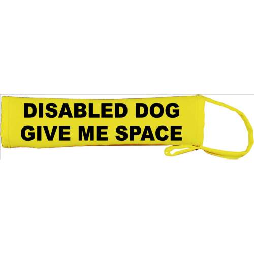 Disabled dog - give me space - Fluorescent Neon Yellow Dog Lead Slip