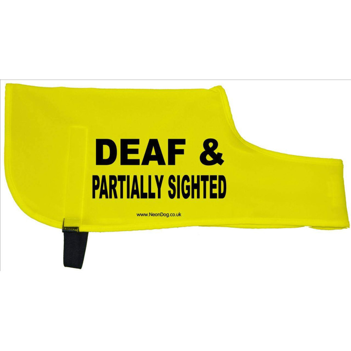 DEAF & PARTIALLY SIGHTED  - Fluorescent Neon Yellow Dog Coat Jacket