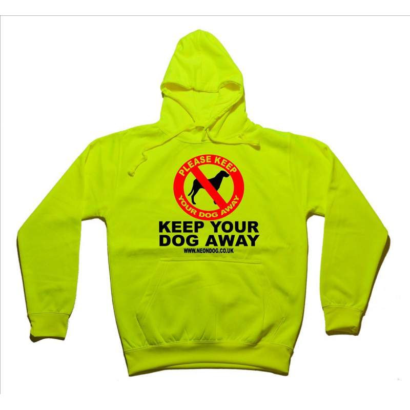 Keep Your Dog Away - Fluorescent Neon Yellow Dog Hoodie