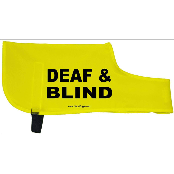 DEAF & BLIND  - Fluorescent Neon Yellow Dog Coat Jacket