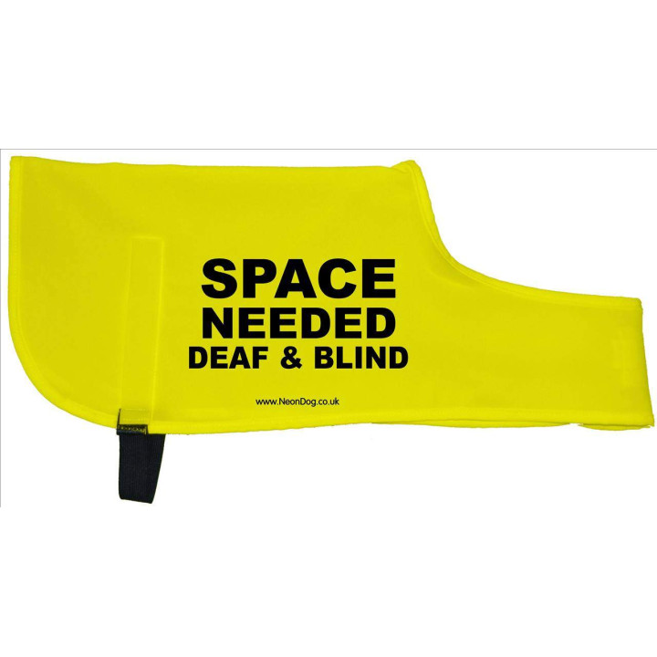 DEAF & BLIND  - Fluorescent Neon Yellow Dog Coat Jacket