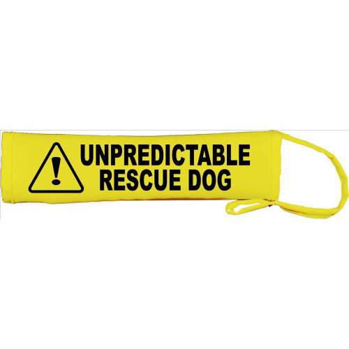 Unpredictable Rescue Dog - Fluorescent Neon Yellow Dog Lead Slip