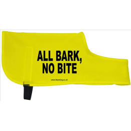 All Bark, No Bite - Please adopt me  - Fluorescent Neon Yellow Dog Coat Jacket