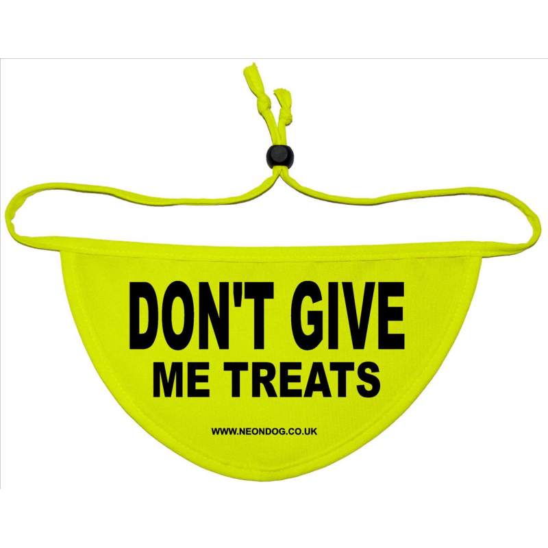 don't give me treats - Fluorescent Neon Yellow Dog Bandana
