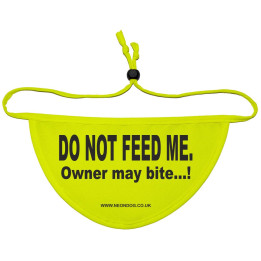 DO NOT FEED ME - Owner may bite...! -  Fluorescent Neon Yellow Dog Bandana