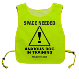 Space Needed Anxious Dog In Training - Fluorescent Neon Yellow Tabard
