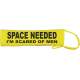 SPACE NEEDED I'M SCARED OF MEN - Fluorescent Neon Yellow Dog Lead Slip