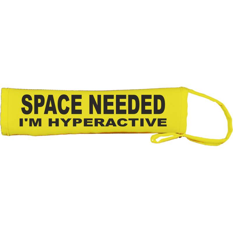 SPACE NEEDED I'M HYPERACTIVE - Fluorescent Neon Yellow Dog Lead Slip