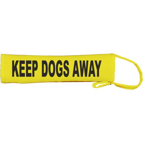 KEEP DOGS AWAY - Fluorescent Neon Yellow Dog Lead Slip