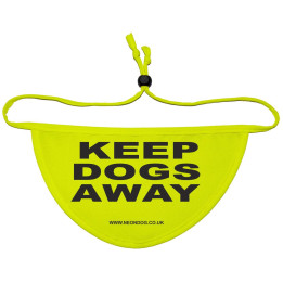 KEEP DOGS AWAY - Fluorescent Neon Yellow Dog Bandana