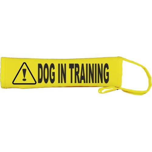 Caution Dog In Training Lead - Fluorescent Neon Yellow Dog Lead Slip