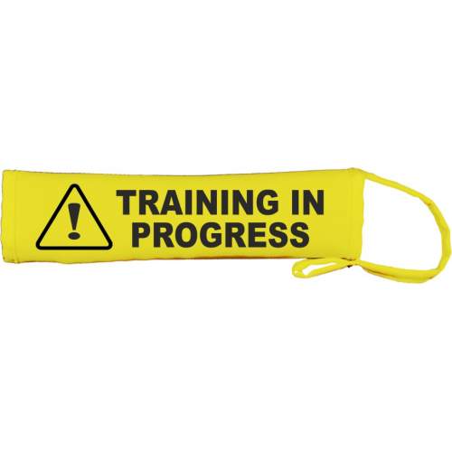 Warning: Training In Progress - Fluorescent Neon Yellow Dog Lead Slip