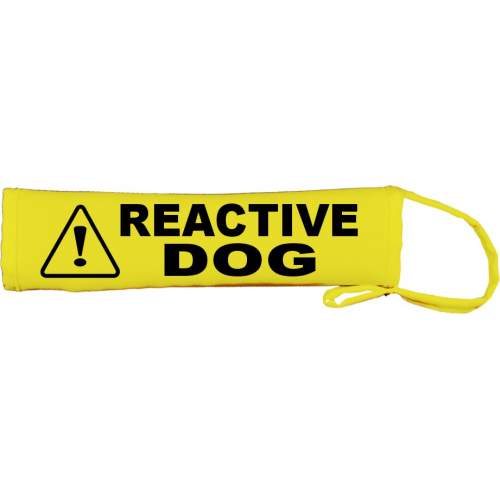 Caution Reactive Dog- Fluorescent Neon Yellow Dog Lead Slip