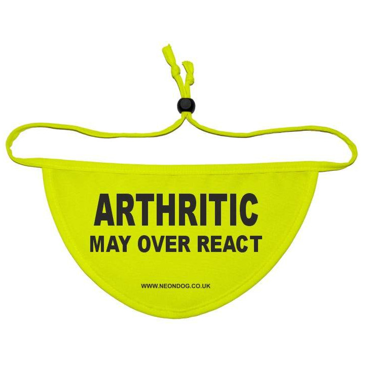Arthritic - May over react - Fluorescent Neon Yellow Dog Bandana