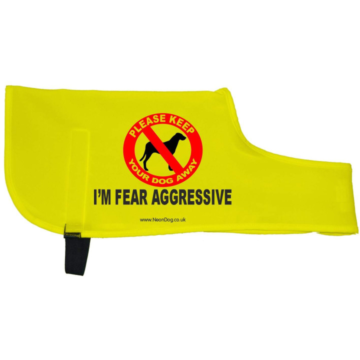 I'm Fear Aggressive - Fluorescent Neon Yellow Dog Coat Jacket