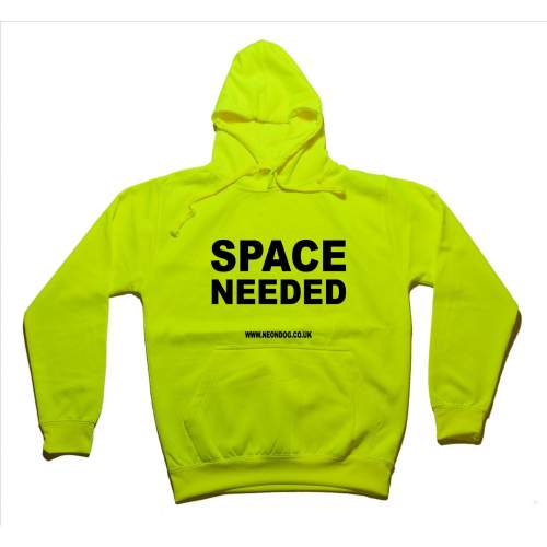 Space Needed - Fluorescent Neon Yellow Dog Hoodie