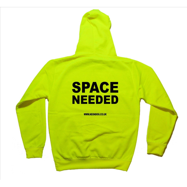 Space Needed - Fluorescent Neon Yellow Dog Hoodie