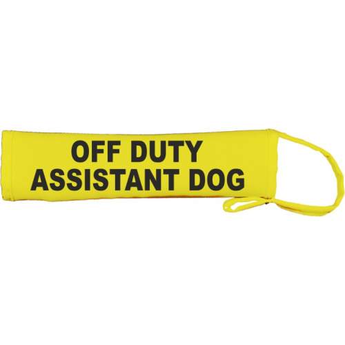 off duty assistant dog - Fluorescent Neon Yellow Dog Lead Slip