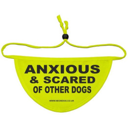 Anxious & Scared Of Other Dogs - Fluorescent Neon Yellow Dog Bandana