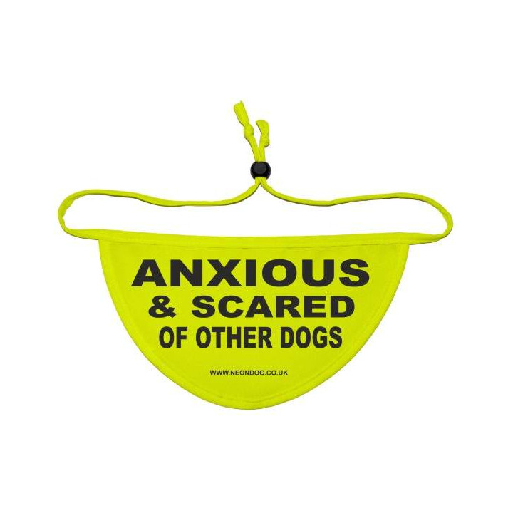 Anxious & Scared Of Other Dogs - Fluorescent Neon Yellow Dog Bandana