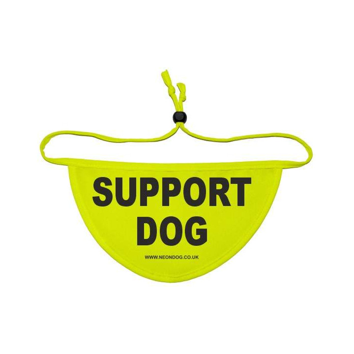 SUPPORT DOG - Fluorescent Neon Yellow Dog Bandana