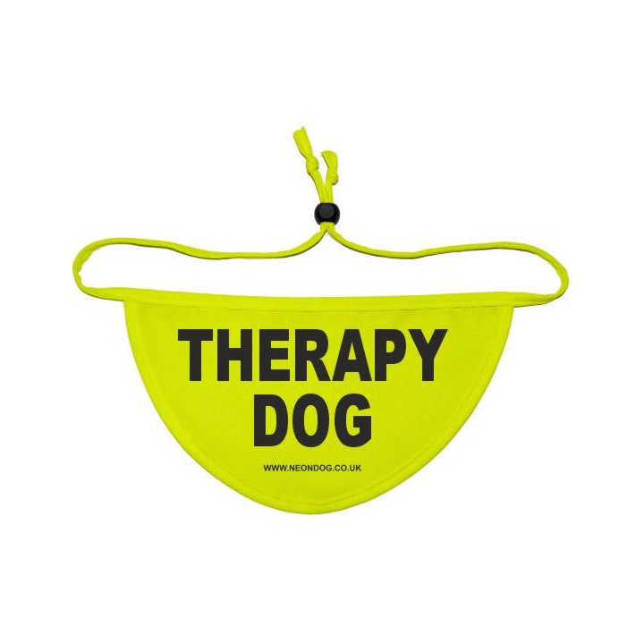 Therapy Dog  Fluorescent Neon Yellow Dog Bandana