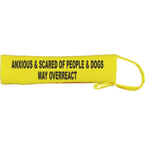 Anxious and scared of people and dogs May overreact - Fluorescent Neon Yellow Dog Lead Slip