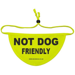 Not Dog Friendly -  Fluorescent Neon Yellow Dog Bandana