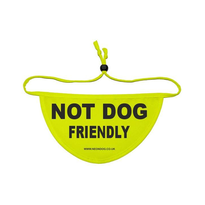 Not Dog Friendly -  Fluorescent Neon Yellow Dog Bandana