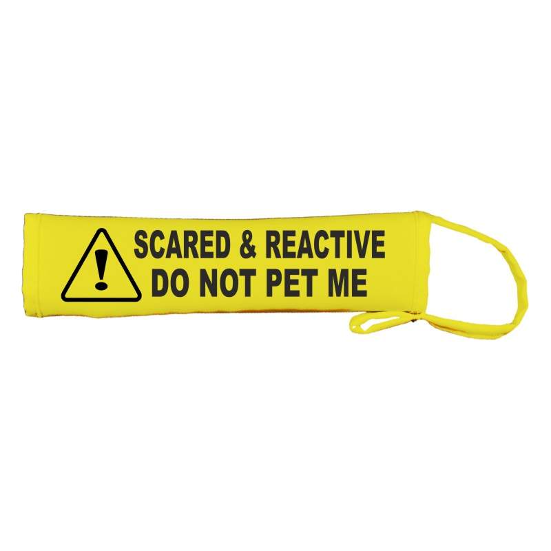 SCARED REACTIVE DO NOT PET ME Fluorescent Neon Yellow Dog Lead Slip