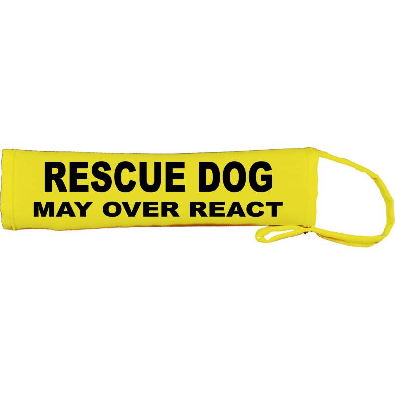 Rescue Dog May Over react - Fluorescent Neon Yellow Dog Lead Slip