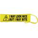 caution! I May Look Nice But I May Bite - Fluorescent Neon Yellow Dog Lead Slip