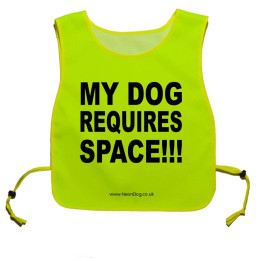 My Dog Requires Space - Fluorescent Neon Yellow Tabard