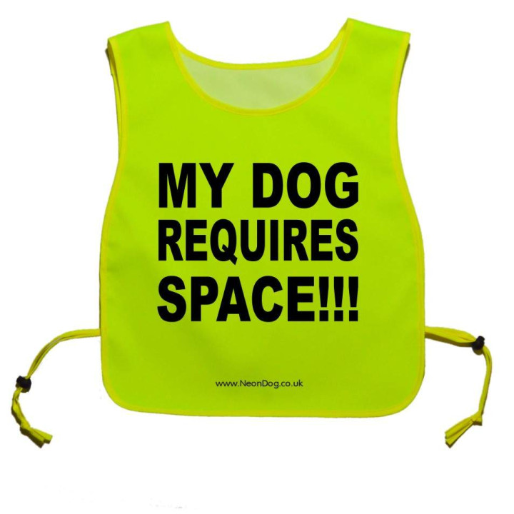 My Dog Requires Space - Fluorescent Neon Yellow Tabard