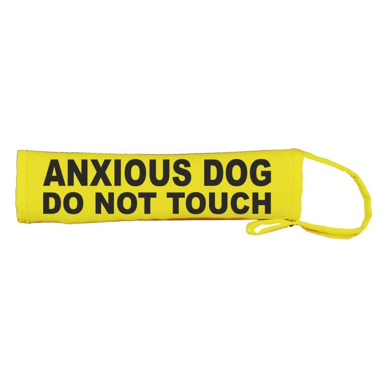 ANXIOUS DOG DO NOT TOUCH - Fluorescent Neon Yellow Dog Lead Slip