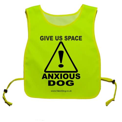 Give Us Space - Anxious Dog - Fluorescent Neon Yellow Tabard