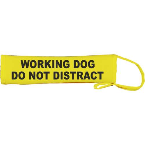 WORKING DOG - DO NOT DISTRACT - Fluorescent Neon Yellow Dog Lead Slip