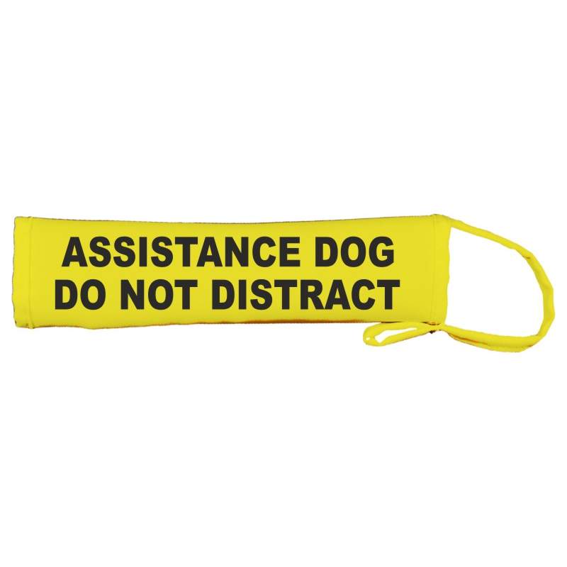 ASSISTANCE DOG - DO NOT DISTRACT - Fluorescent Neon Yellow Dog Lead Slip