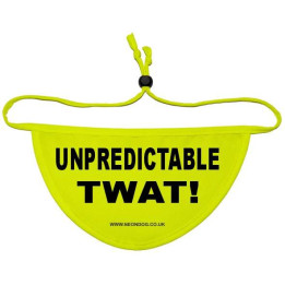 Unpredictable Twat! - Fluorescent Neon Yellow Dog Bandana